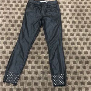 Tractor leather jeans